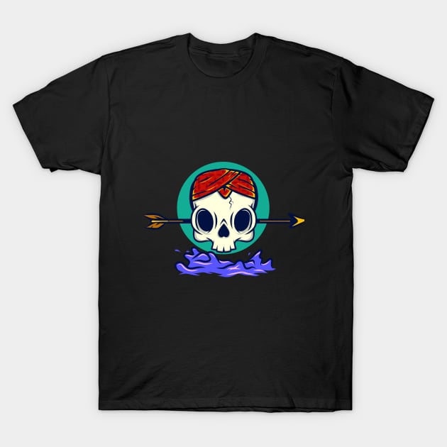 Blangkon Skull Head T-Shirt by jamalsukron